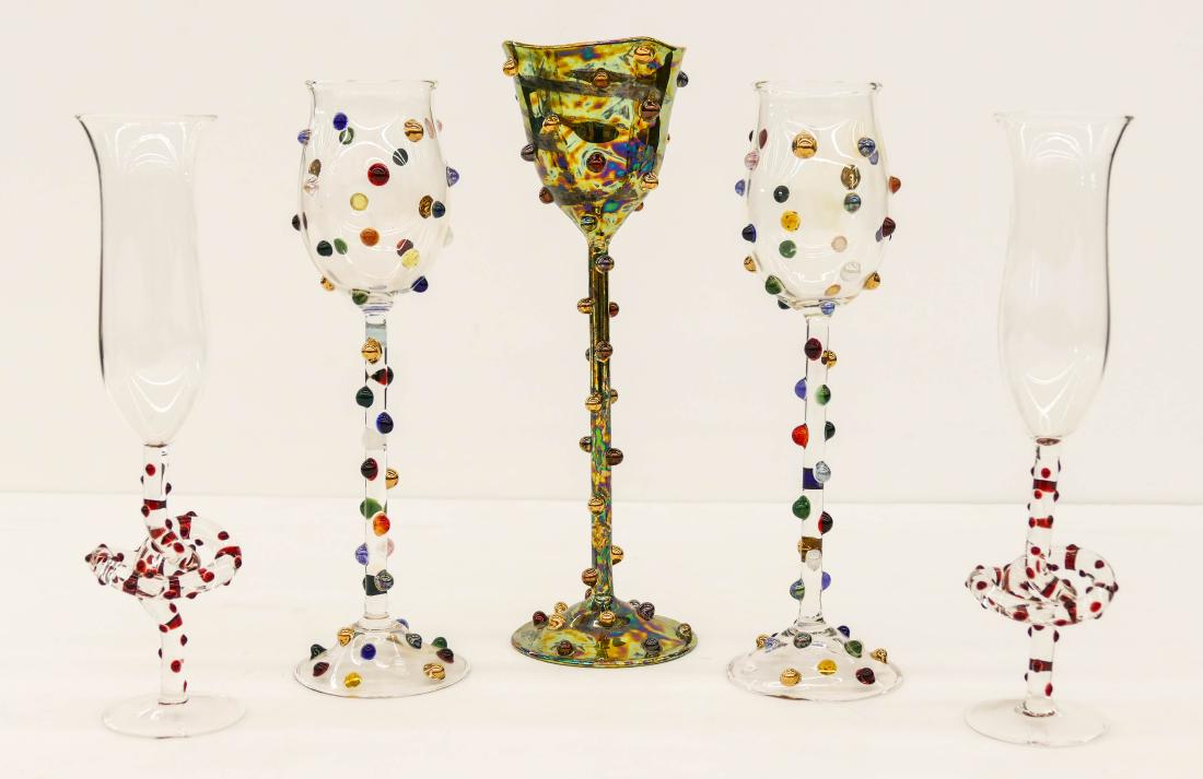 James Minson (b.1962 Washington) Five Art Goblets (1 of 2)
