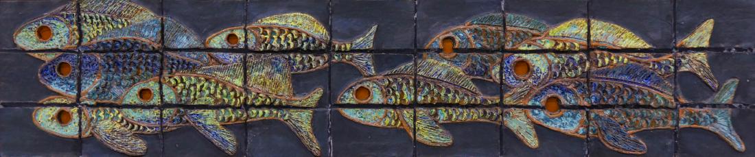 P.W. Bradshaw (20th Cent. Washington) Fish Mural 1965 (1 of 2)