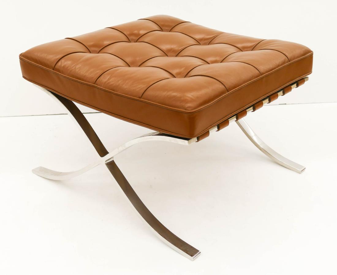 Knoll Barcelona Brown Leather Ottoman (1 of 3)