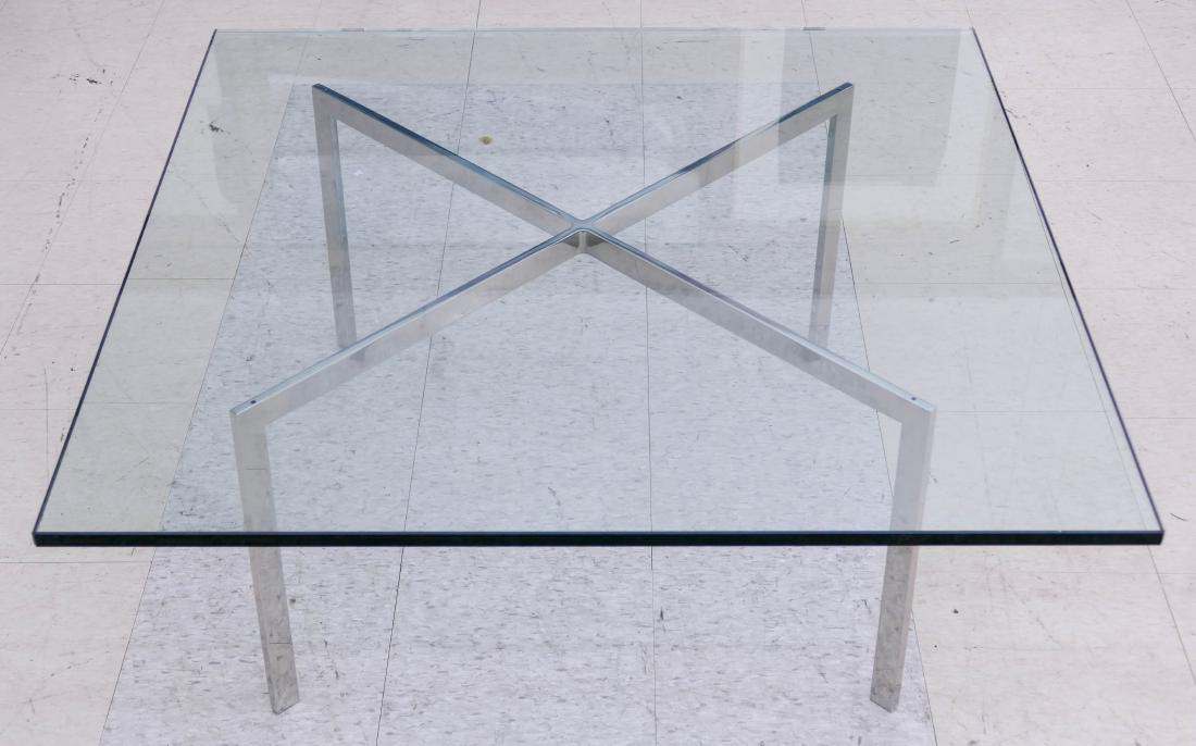 Knoll Barcelona Glass Top Coffee Table 17''x42''x42''. (1 of 2)