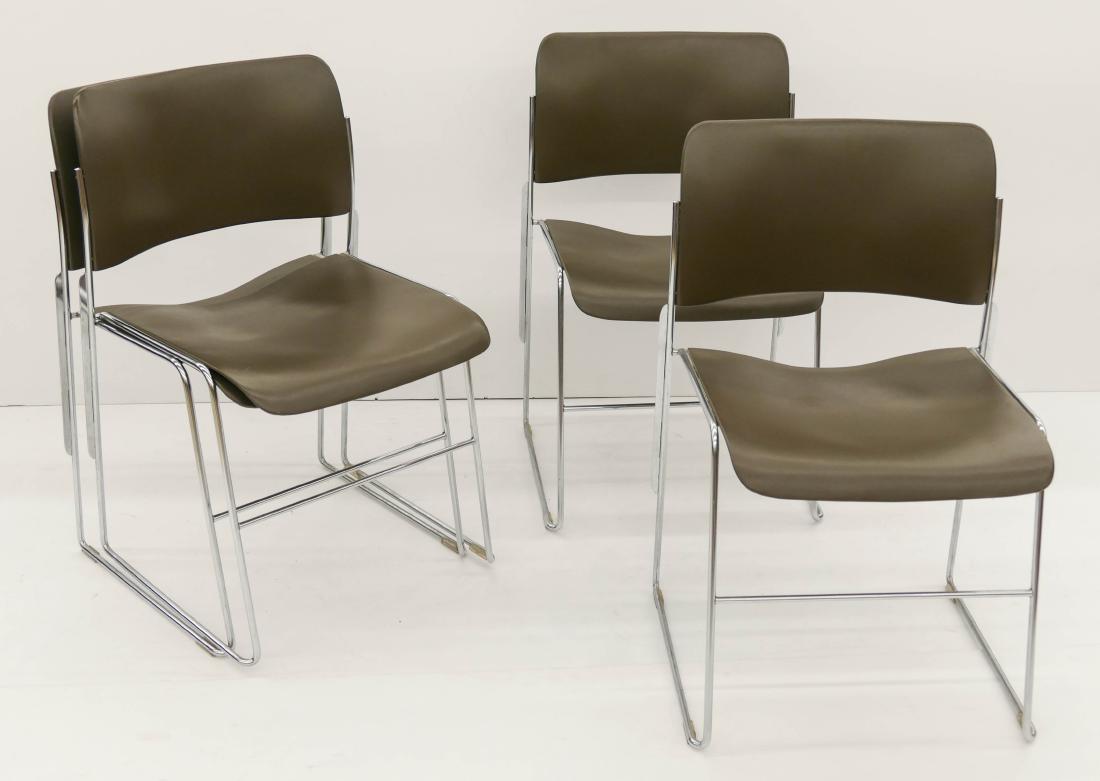 Set 4 David Rowland 40/4 Stacking Metal Chairs (1 of 2)
