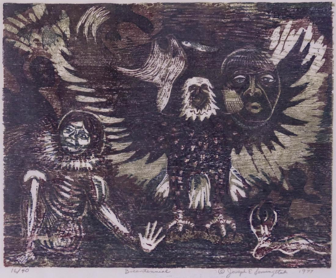 Joseph Senungetuk (b.1940 Alaska) Three Works: ''12 (1 of 4)