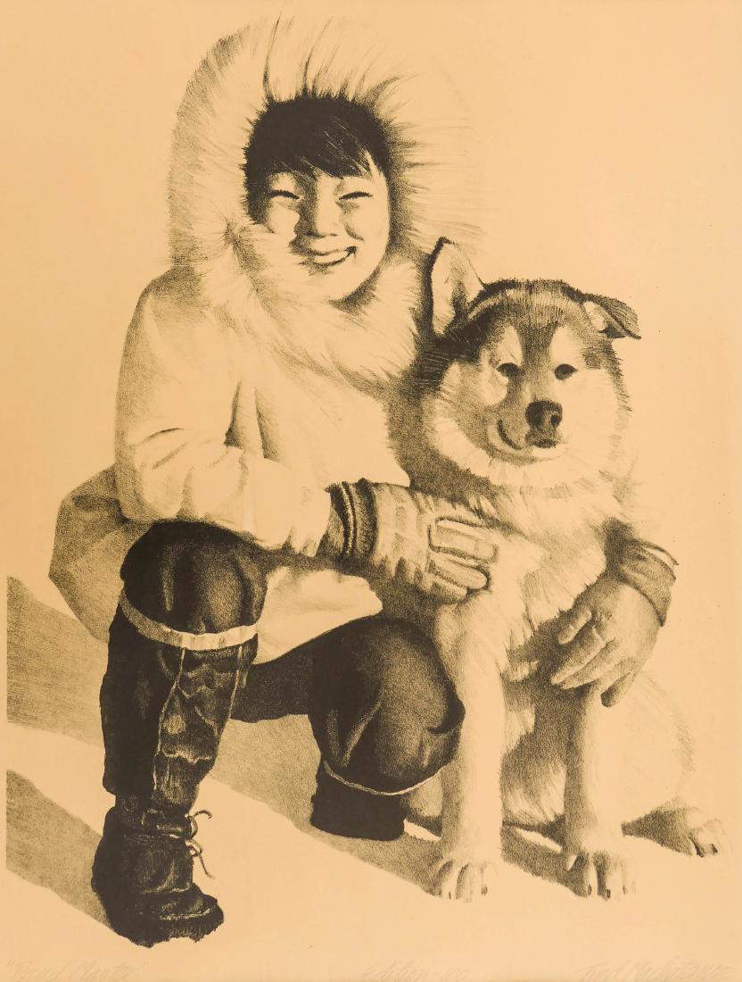Fred Machetanz (1908-2002 Alaska) ''Proud Master'' 1961 (1 of 2)