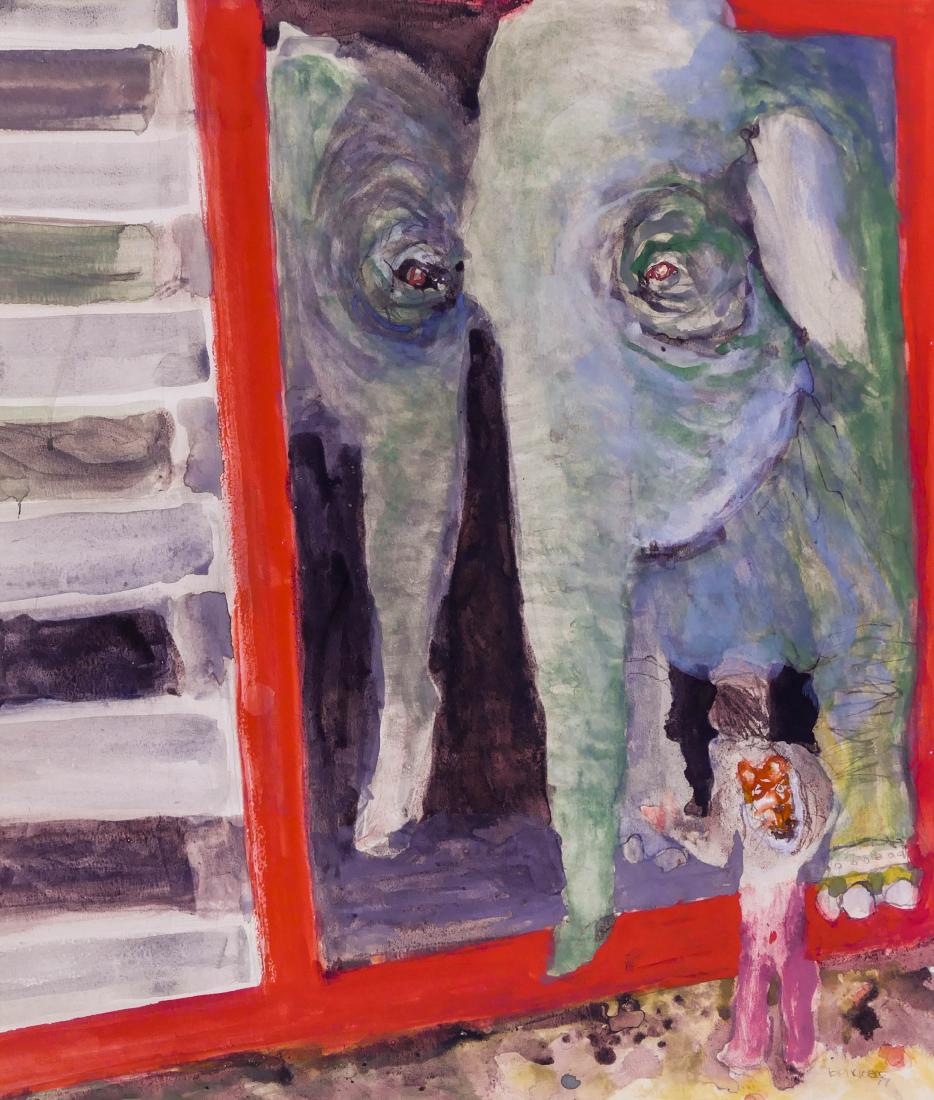 Tom Noble (1941-2017 New Mexico) ''Elephants'' 1977 (1 of 2)