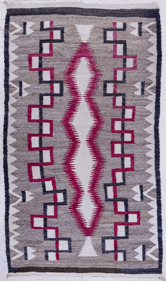Vintage Navajo Snake Pattern Wool Rug 42''x72''. (1 of 1)