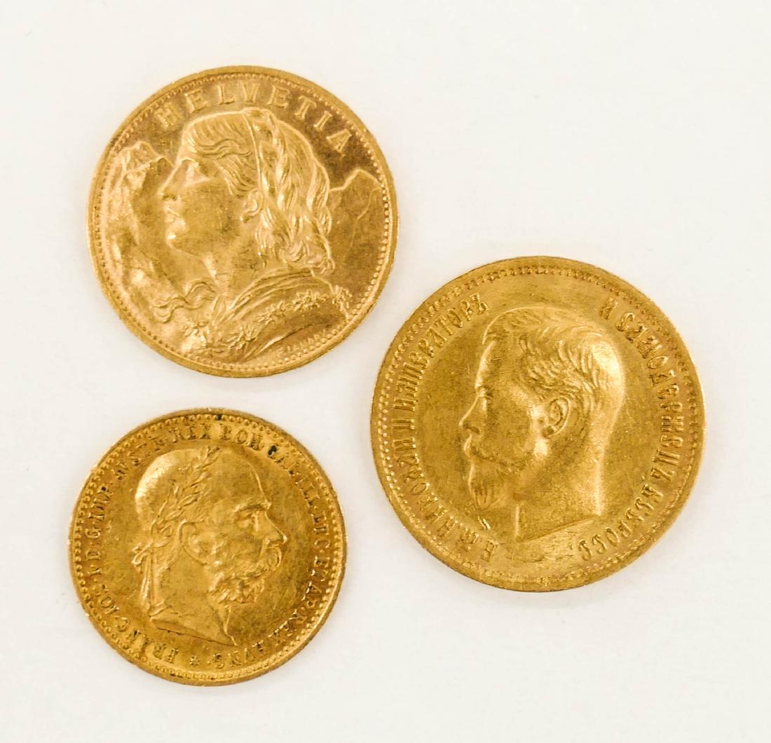 3pc Antique European Small Denomination Gold Coins.