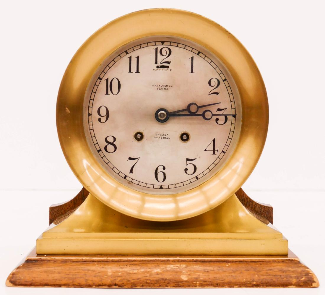 Vintage Chelsea Brass Ship's Bell Marine Clock