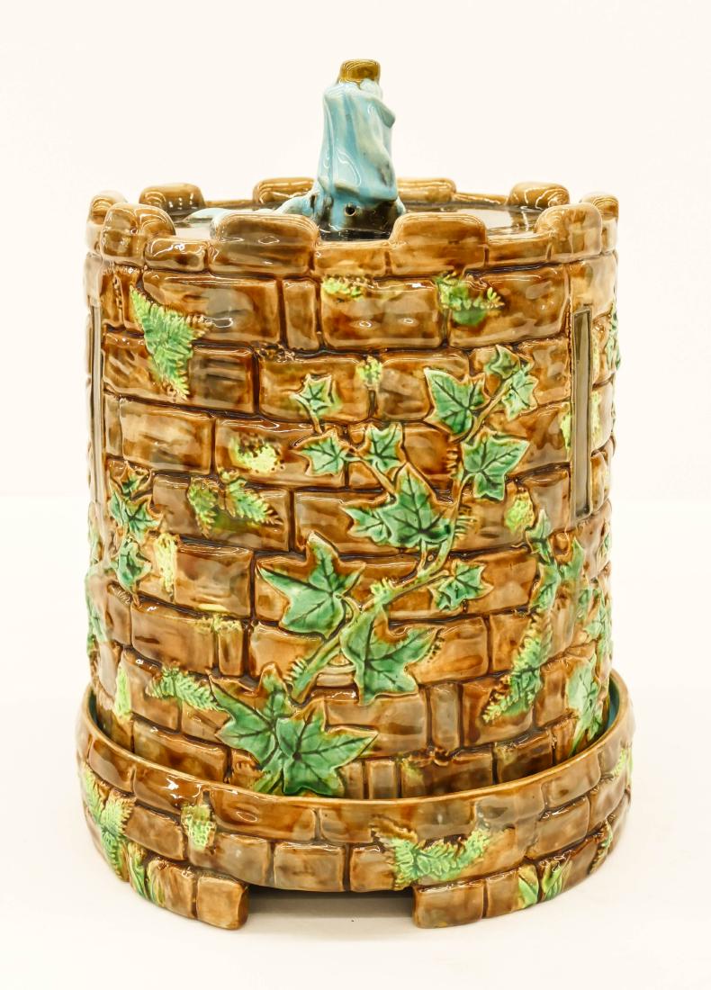 Antique George Jones Majolica Tower Cheese Keeper (1 of 2)