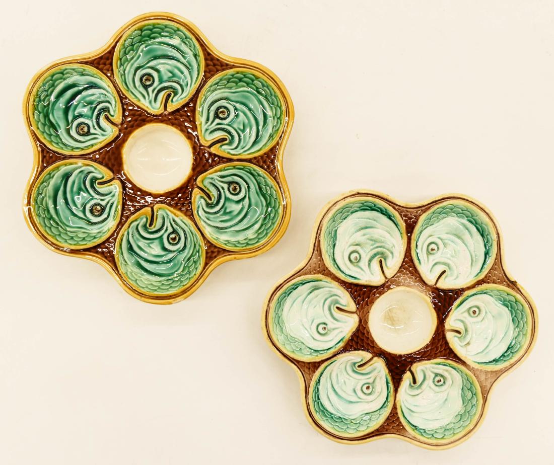 Pair Antique Wedgwood Majolica Fish Oyster Plates (1 of 1)