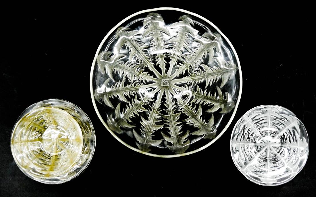 4pc R. Lalique ''Pissenlit'' Glass Bowls & Trays. (1 of 2)