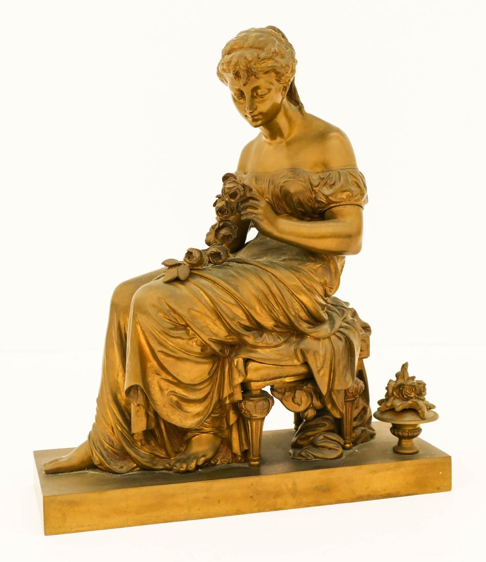 Eutrope Bouret (1833-1906 French) Seated Woman Bronze (1 of 2)