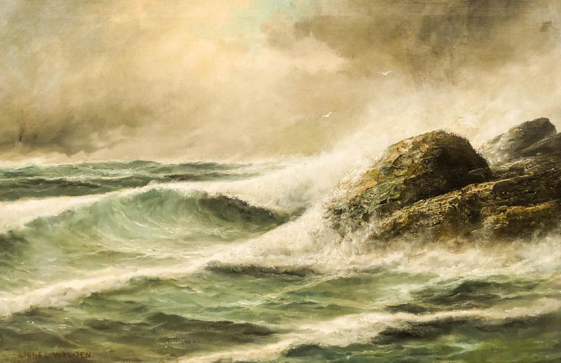 Lionel Walden (1861-1933 American) Seascape Oil on (1 of 4)