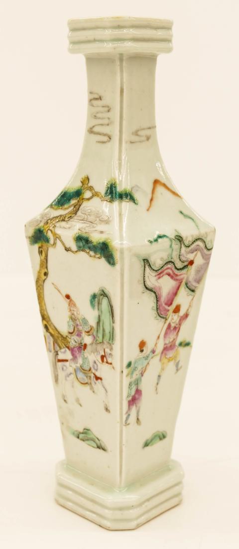 Chinese Tongzhi Famille Rose Warrior Bottle Vase (1 of 4)