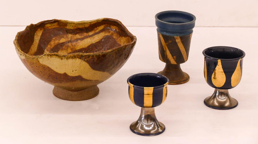 Mutsuo Yanagihara (b.1934 Japanese) Four Ceramic Cups (1 of 2)