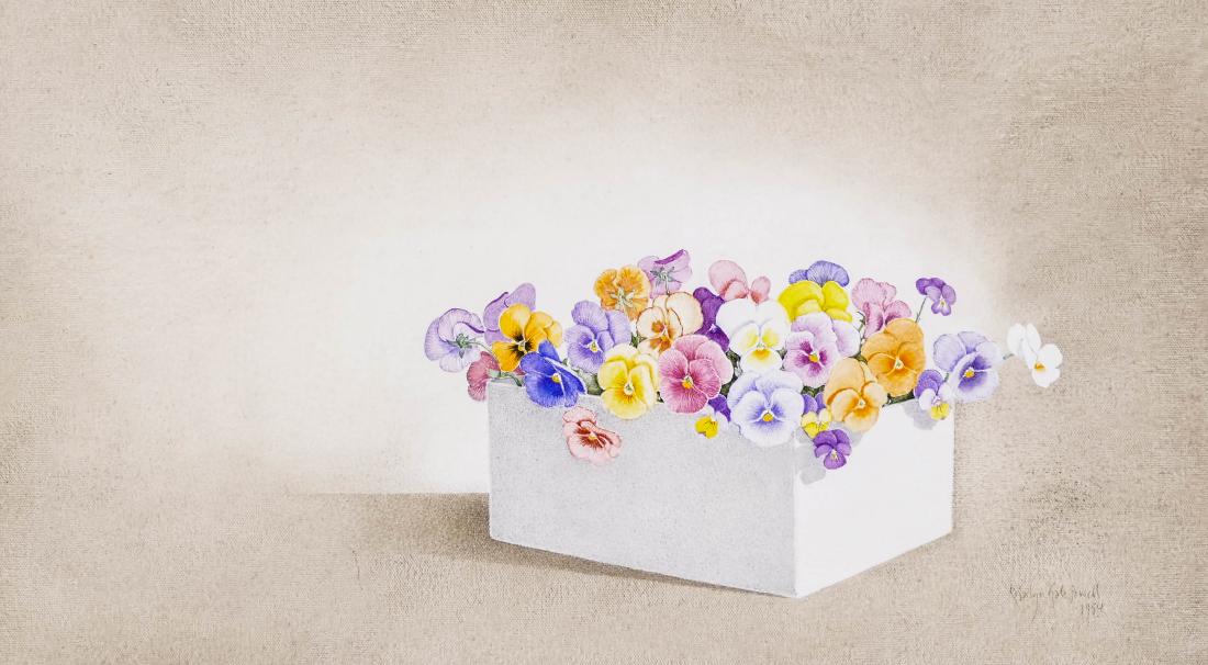 Rosalyn Gale Powell (1929-2007 Washington) ''Pansies in (1 of 3)