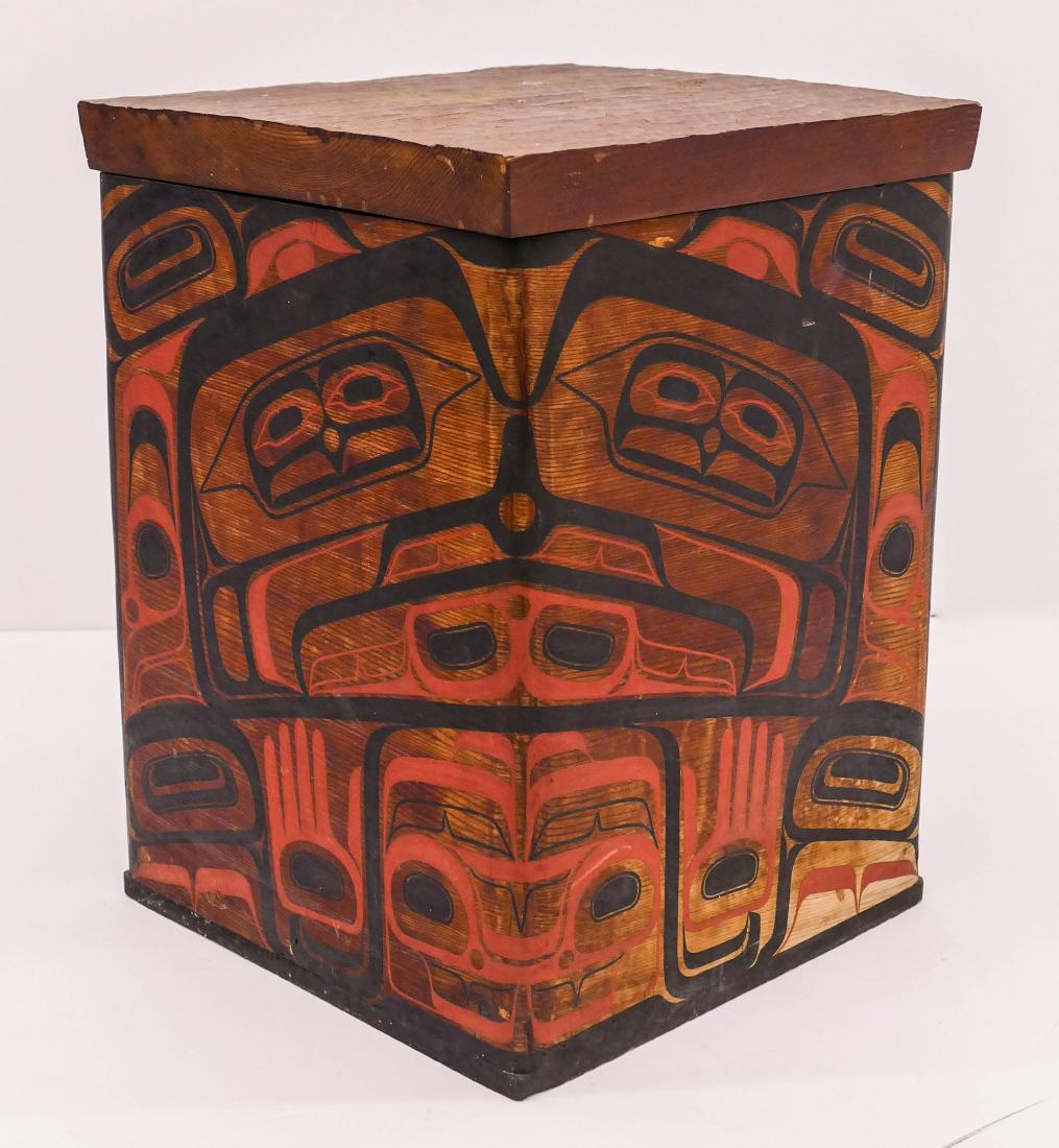 Richard Hunt (b.1951 Kwakiutl) Bentwood Storage Box (1 of 3)