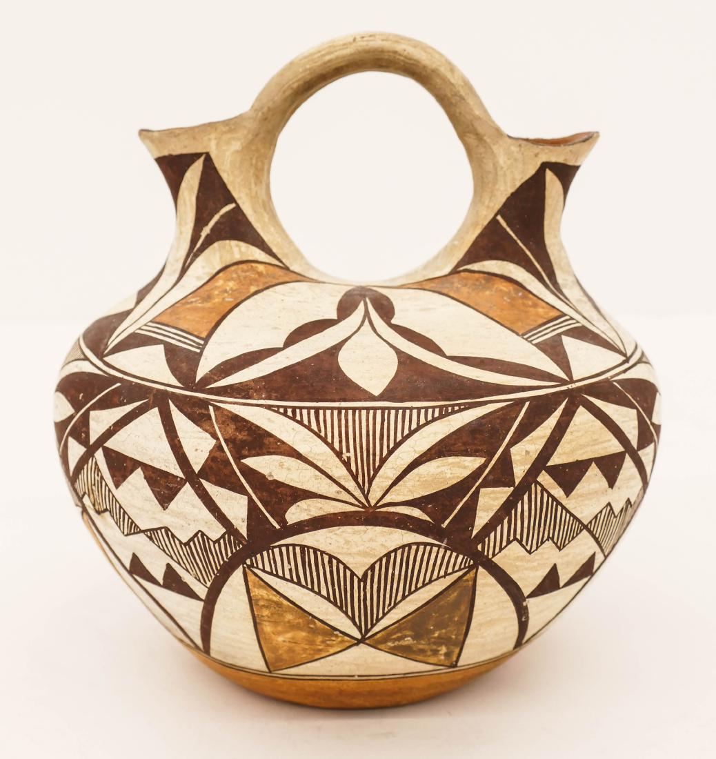 Old Acoma Polychrome Double Wedding Vase 8''x8''. (1 of 4)
