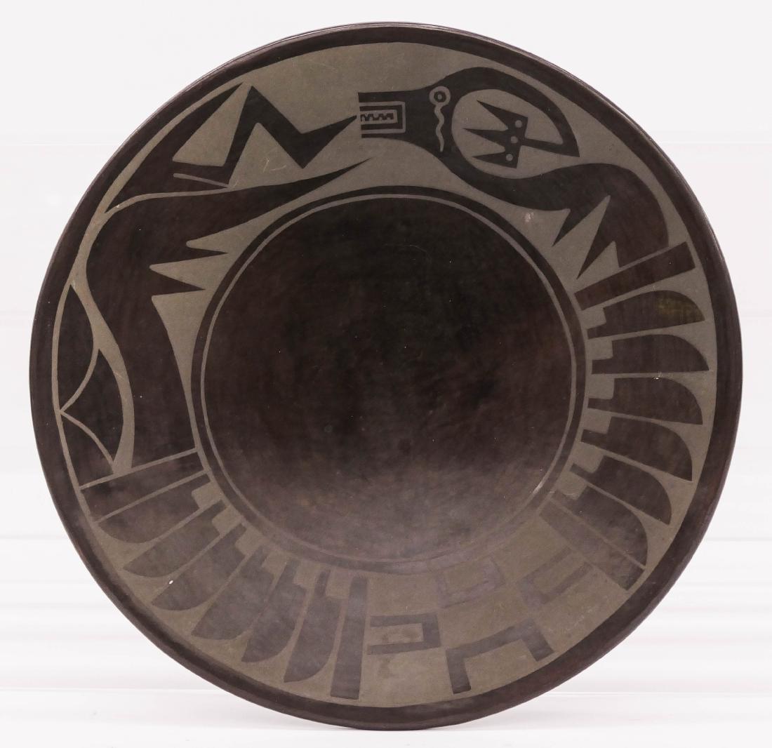 Martha Appleleaf San Ildefonso Blackware Avanyu Plate (1 of 3)