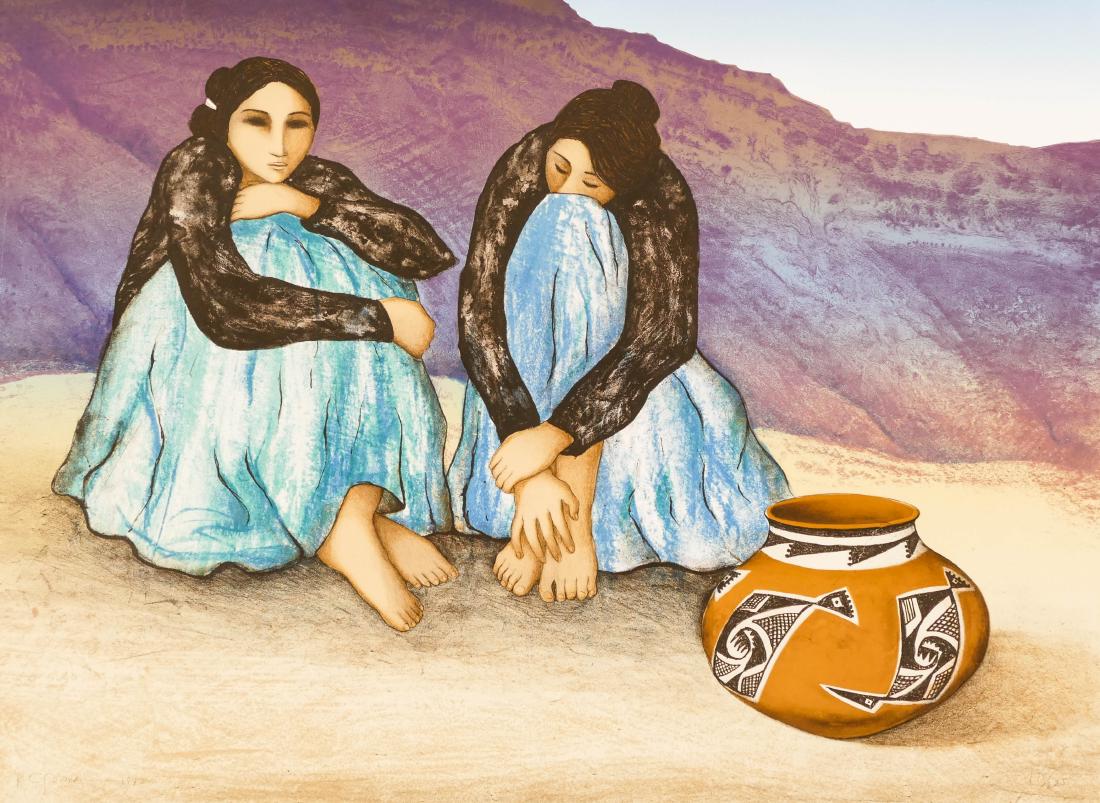 R.C. Gorman (1932-2005 New Mexico) ''Chinle'' 1982 (1 of 2)