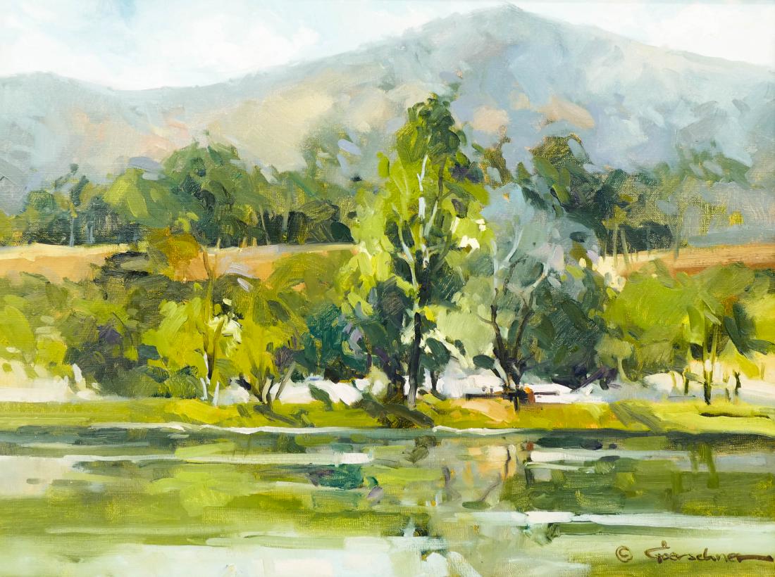 Ted Goerschner (1933-2012 California) River Landscape (1 of 2)