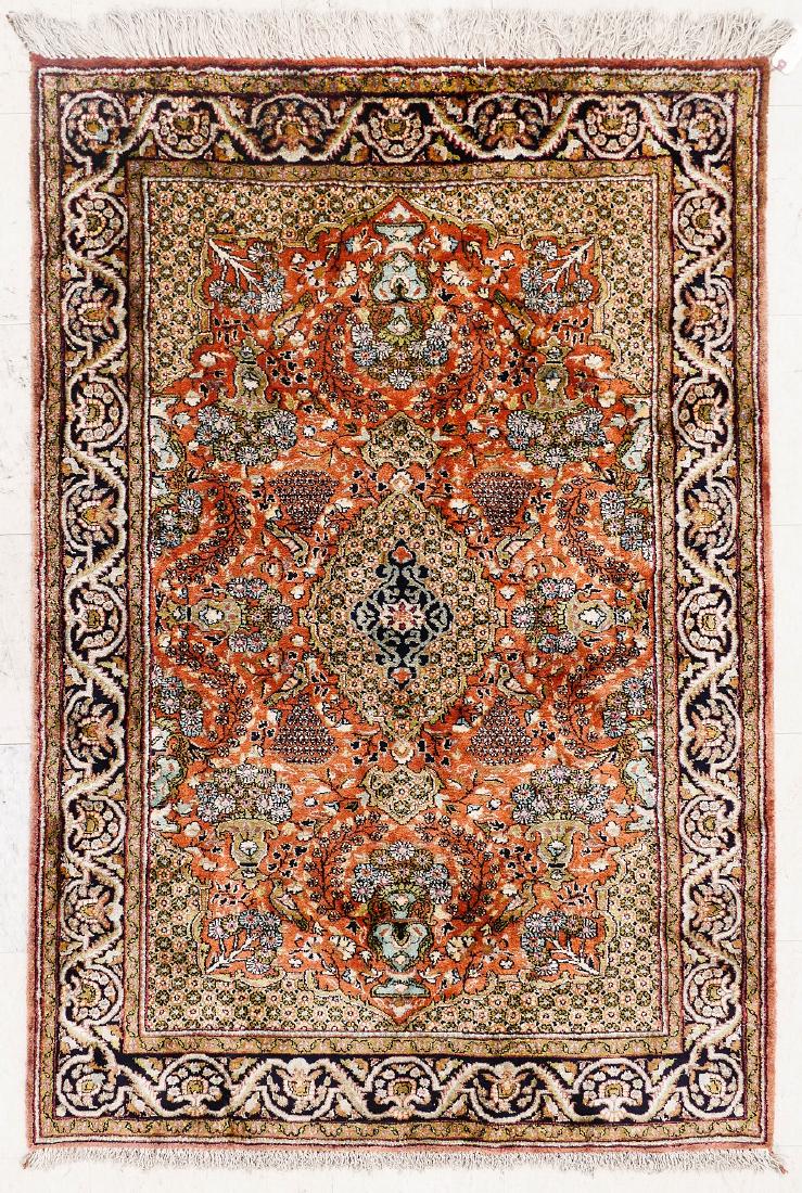 Fine Persian Silk Oriental Rug 3'6''x5'4''. (1 of 2)