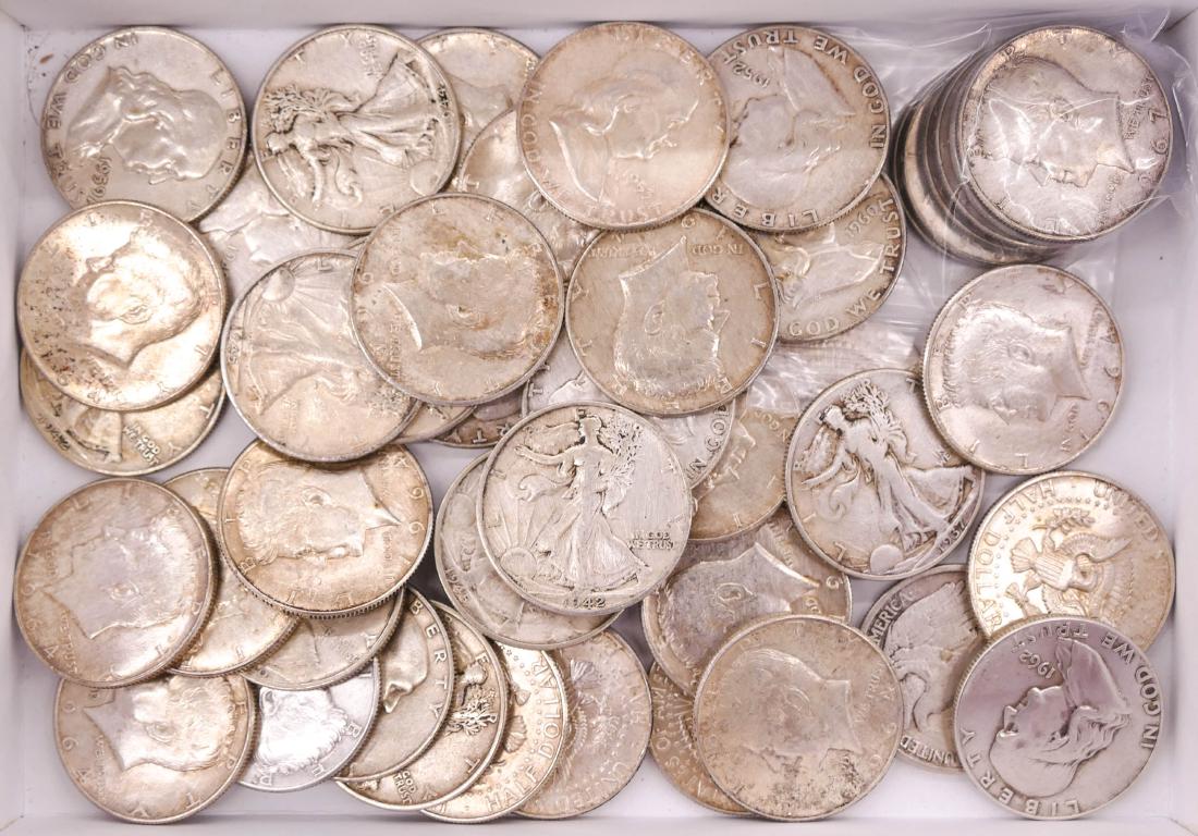 45pc US Assorted Silver Half Dollars (1 of 1)