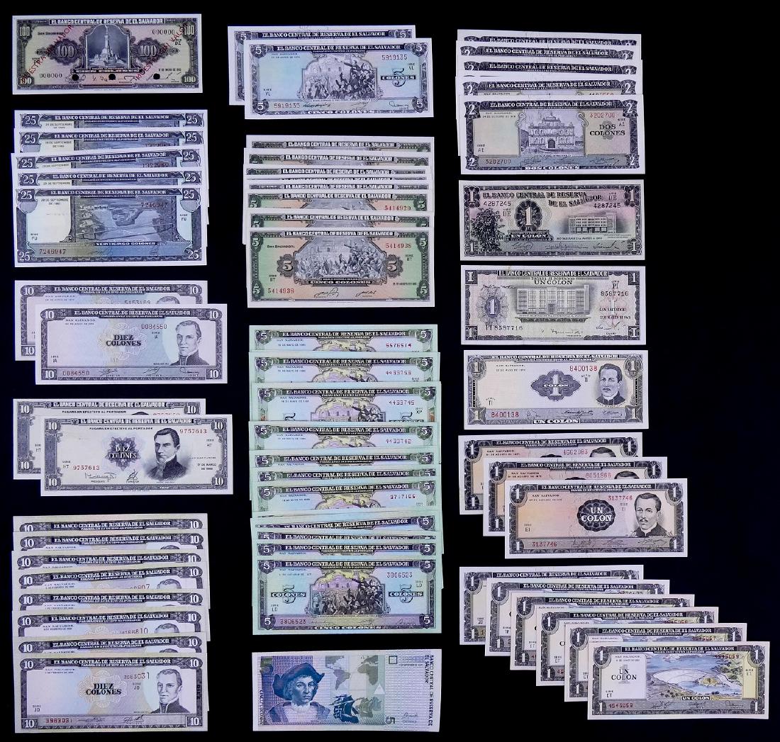 88pc El Salvador Banknotes UNC (1 of 2)