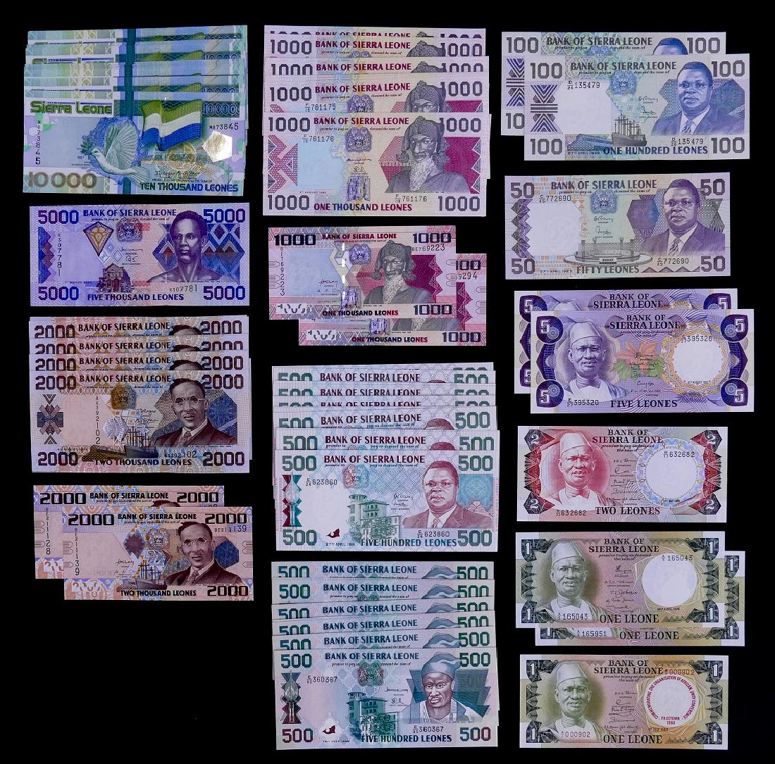 87pc Sierra Leone Banknotes UNC (1 of 2)