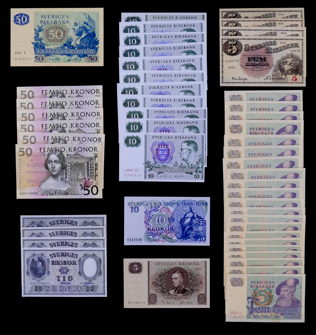 49pc Sweden Banknotes UNC (1 of 2)