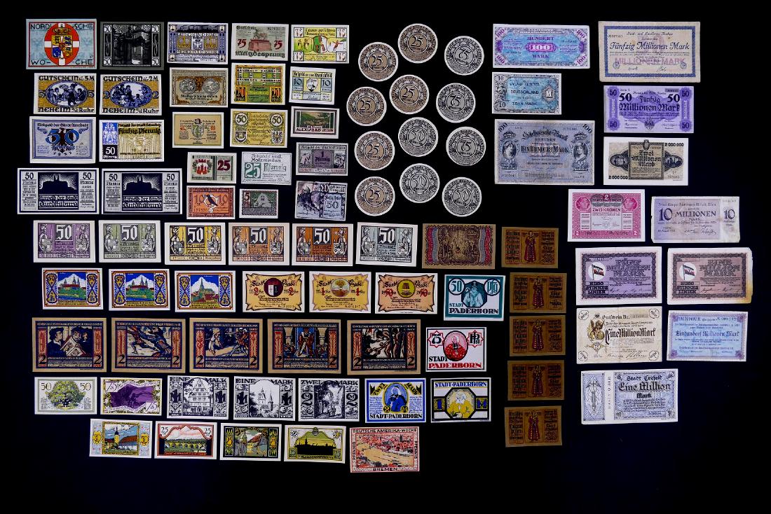 85pc MISC German, Austrian, Notgeld, and Allied (1 of 13)