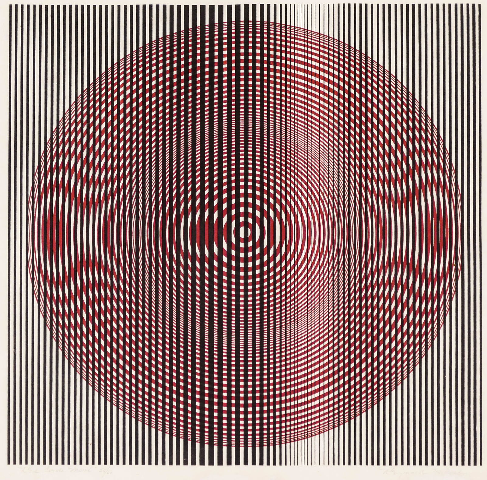 Reginald Neal (1909-1992 New Jersey) ''Red Circle (1 of 3)