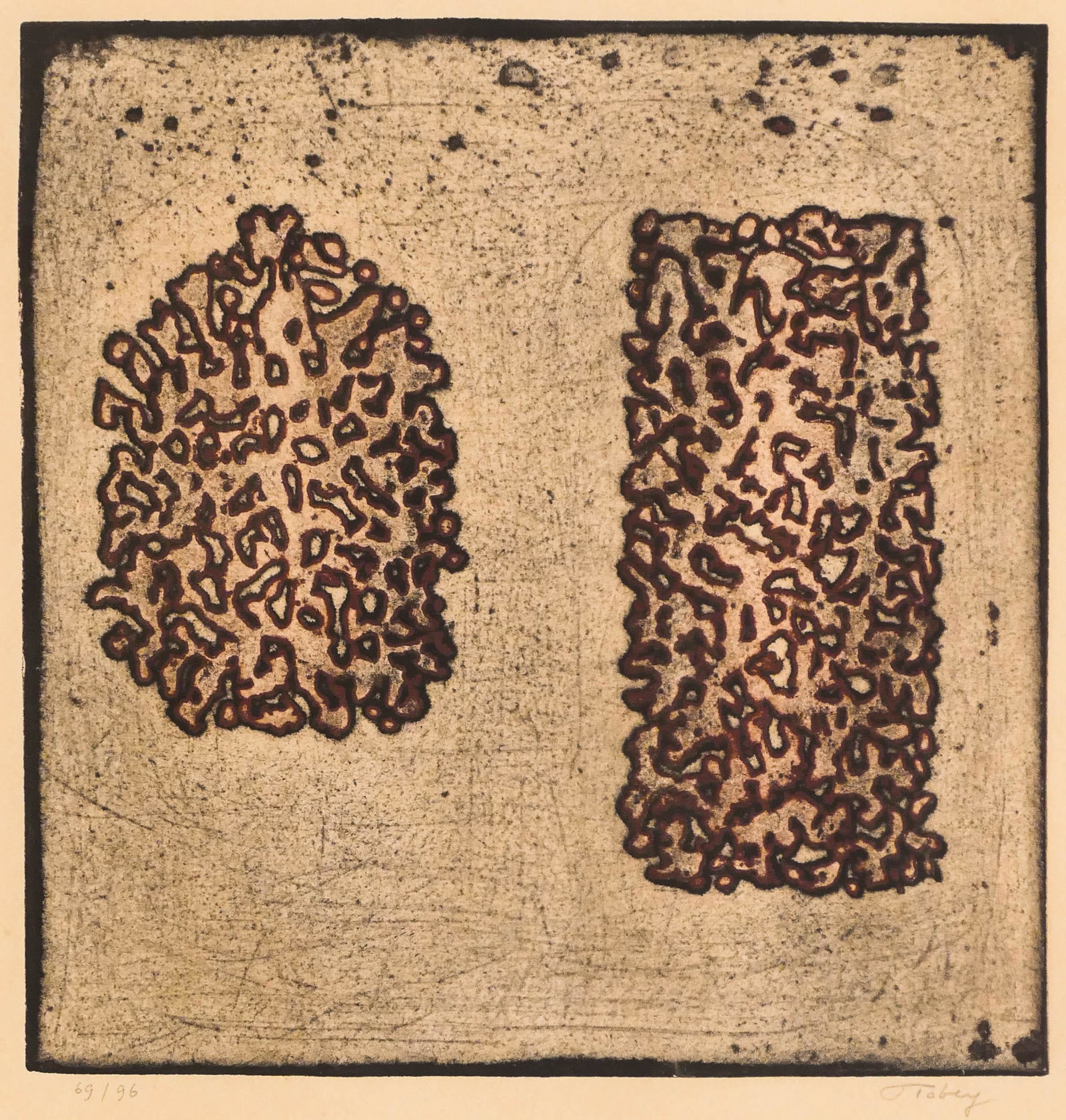 Mark Tobey (1890-1976 Washington) ''The Unknown Pair'' (1 of 2)