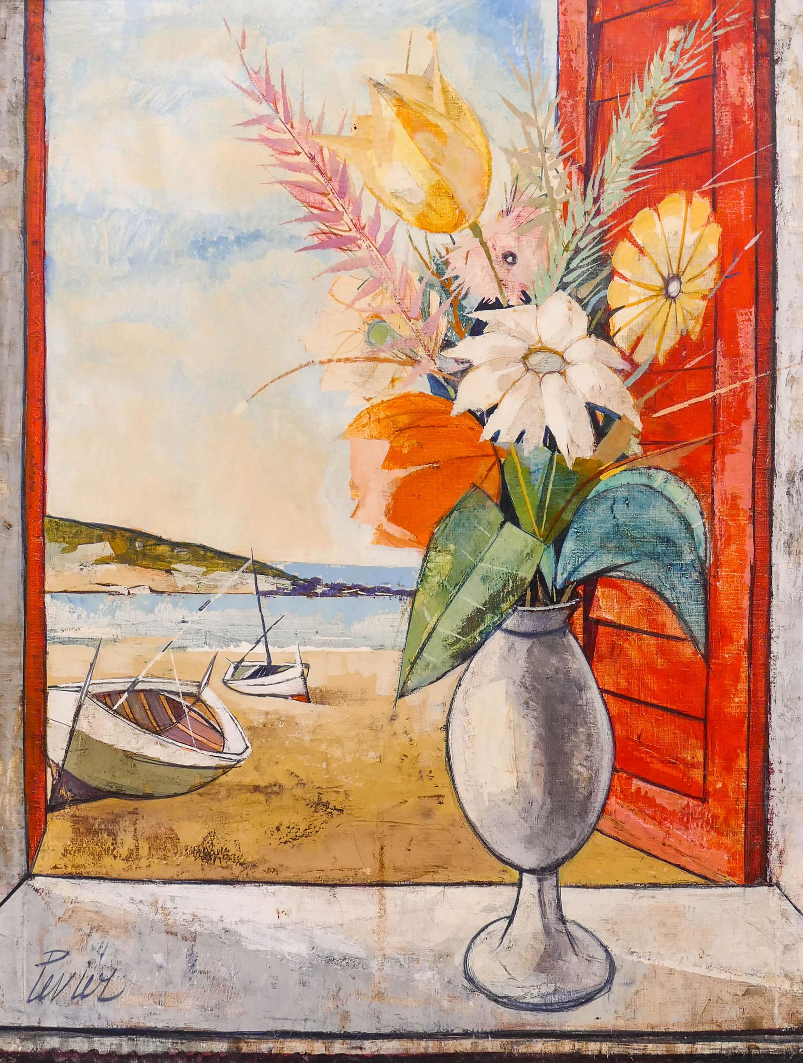 Charles Levier (1920-2003 American) ''Bouquet sur la (1 of 3)