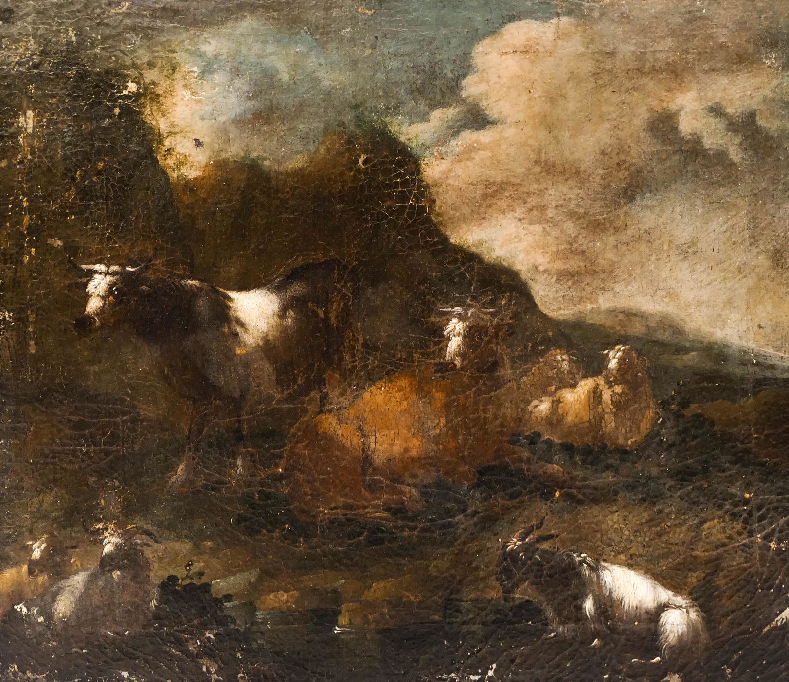 Dutch 18th Cent. Pastoral Scene Oil on Canvas (1 of 3)