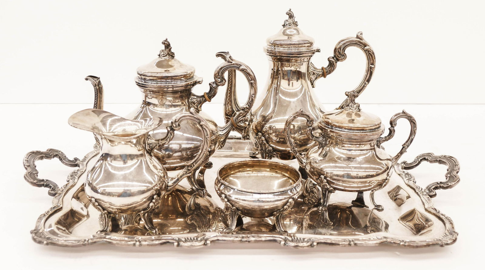 6pc Camusso Peruvian Baroque Sterling Tea and Coffee (1 of 3)
