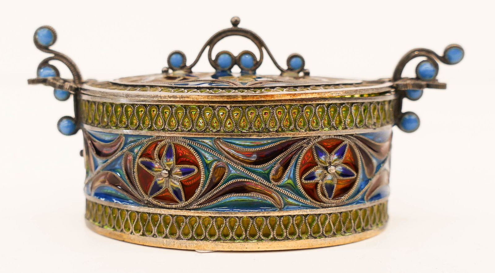 Fine Swedish Plique-a-Jour Miniature Silver Tine Box (1 of 2)