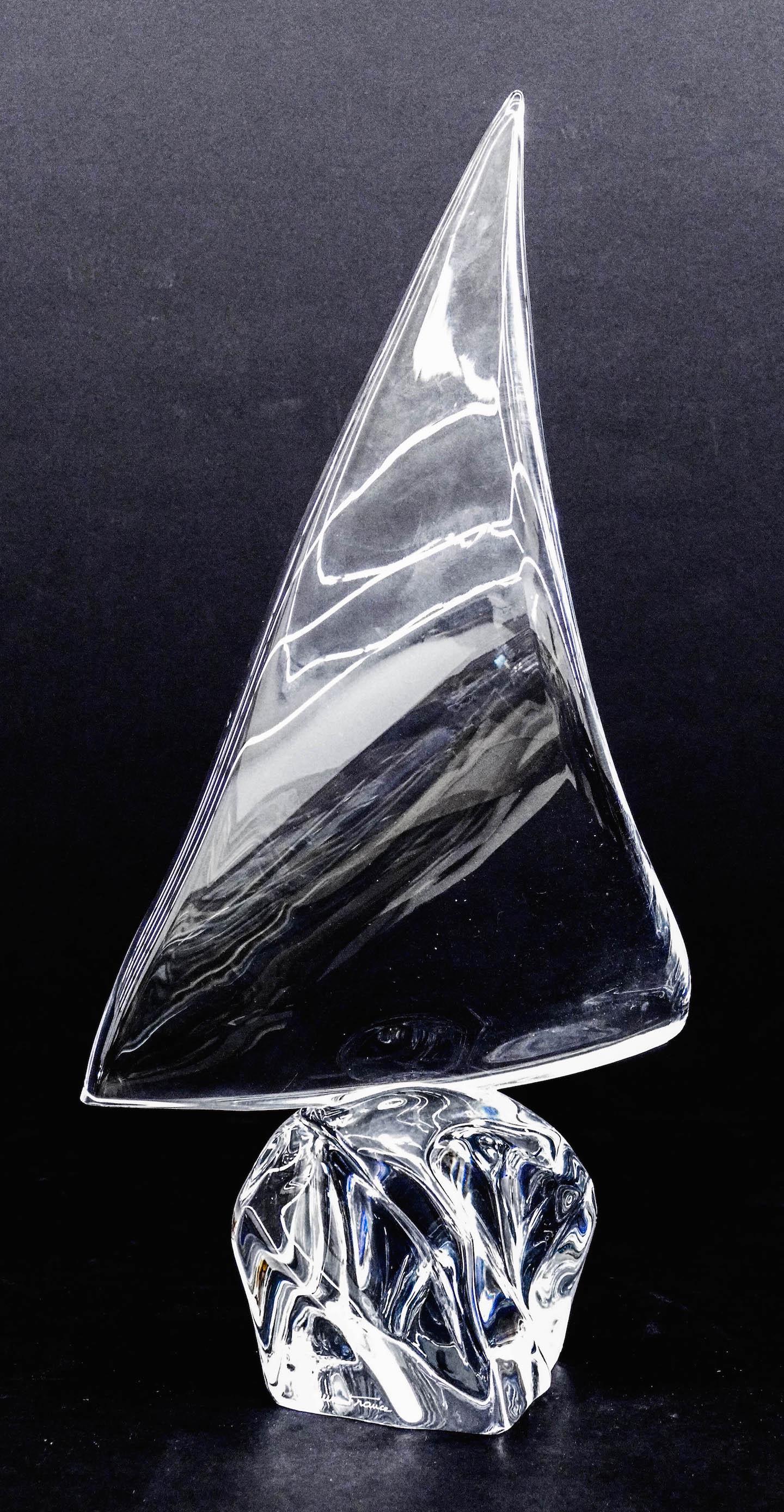 Daum France Crystal Large Sailboat Sculpture 24''x11''. (1 of 2)