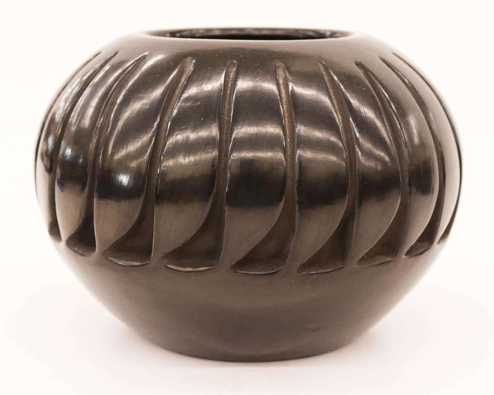 Belen Tapia (1935-1999 New Mexico) Blackware Feather (1 of 2)