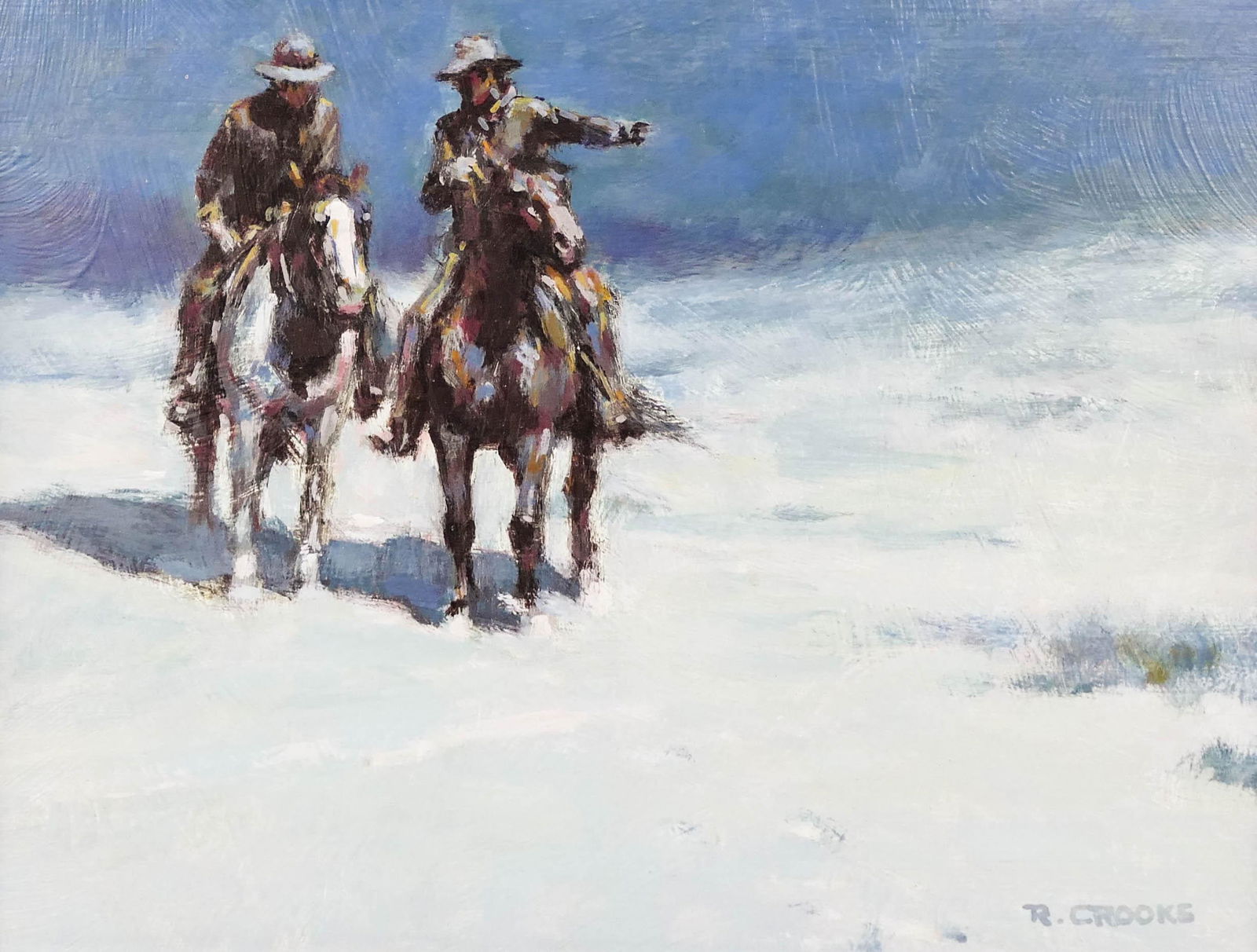 Ron Crooks (1925-2006 California) ''Directions'' Oil on (1 of 2)