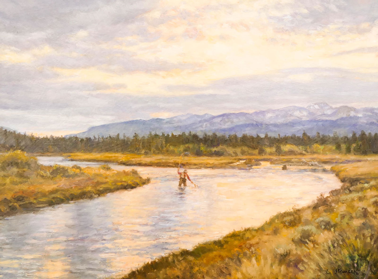 Lee Stroncek (b.1952 Montana) ''Madison River Sunset'' (1 of 2)