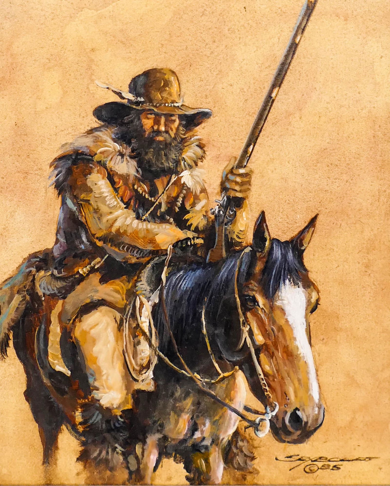 Carl Eugene Seyboldt (b.1945 Oregon) Mountain Man on (1 of 2)