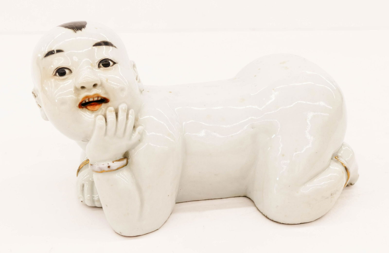 Chinese Republic Reclining Boy Porcelain Pillow (1 of 4)