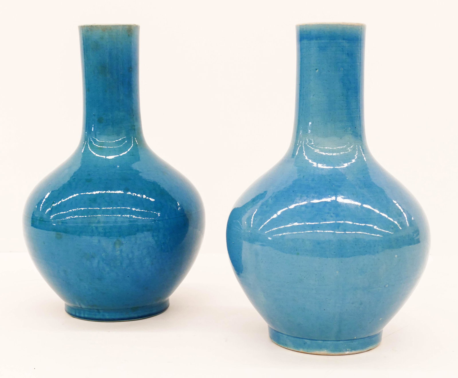 Pair Chinese Republic Turquoise Monochrome Porcelain (1 of 3)