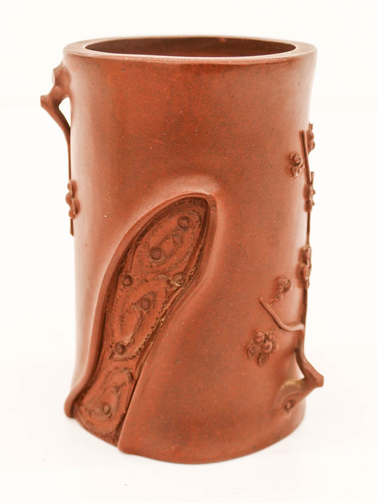 Chinese Republic Yixing Brush Pot 4.25''x3''. A figural (1 of 3)