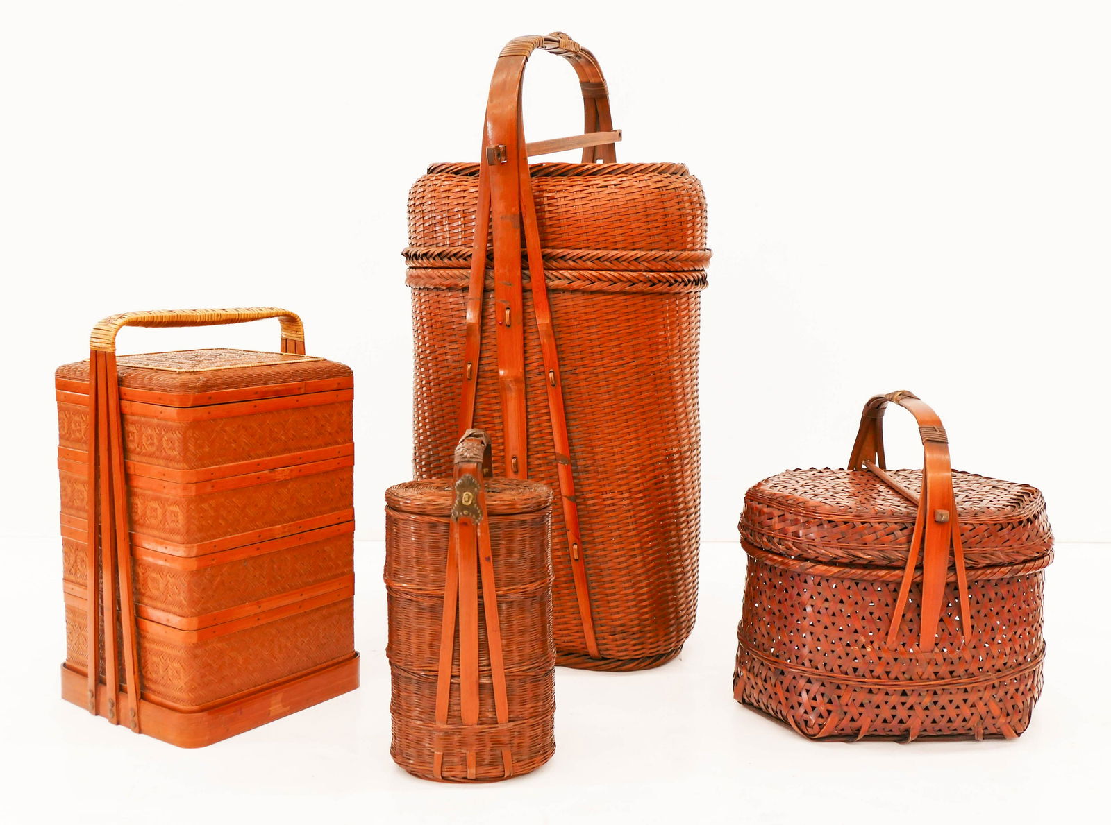 4pc Japanese Meiji Food Storage Baskets 8.5'' to 19''. (1 of 2)