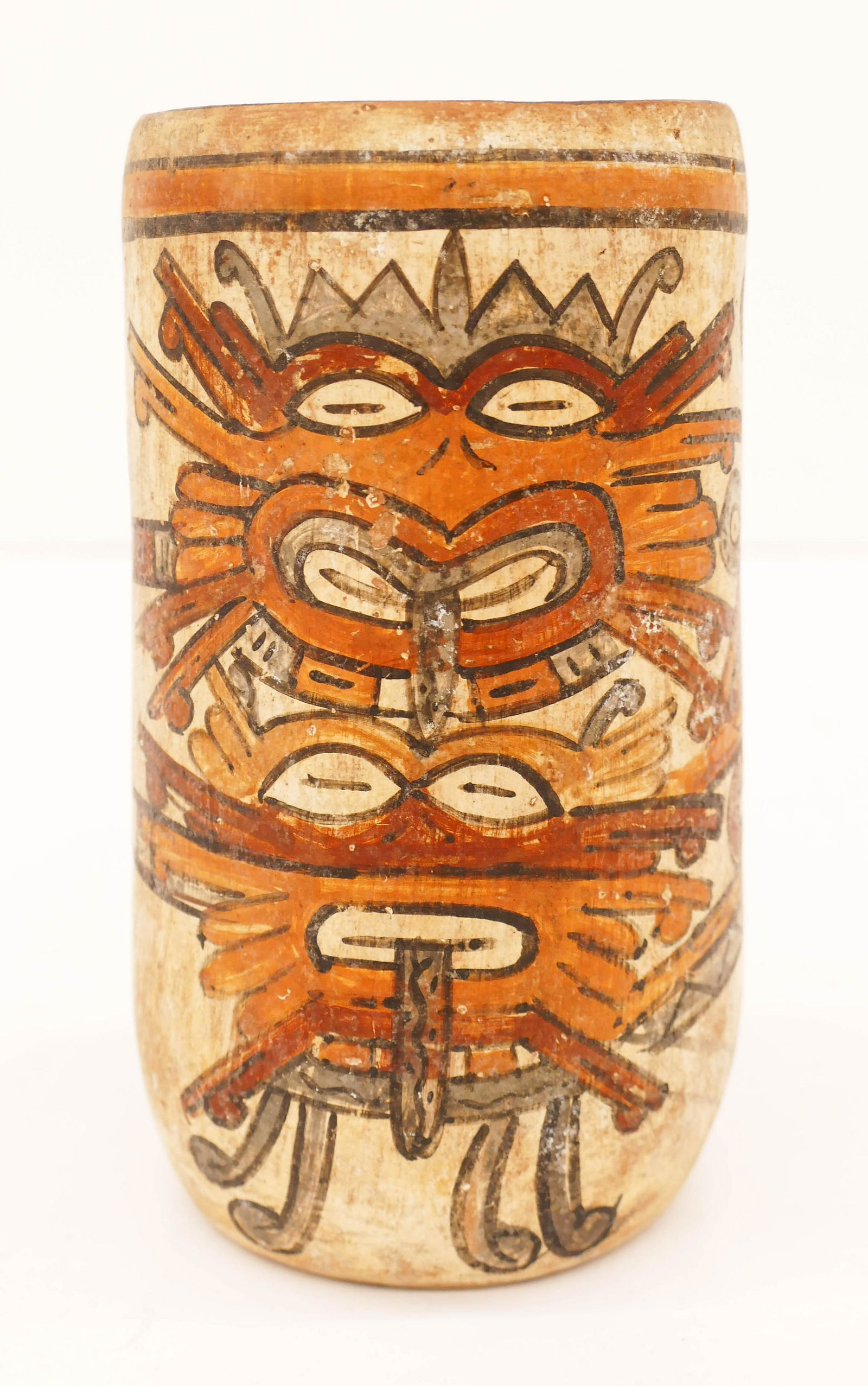 Pre Columbian Nazca Ceramic Cylinder 6.5''x3.5''. (1 of 2)