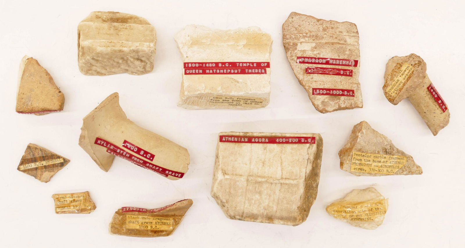 12pc Ancient Greek and Egyptian Temple Fragments 2'' to (1 of 1)