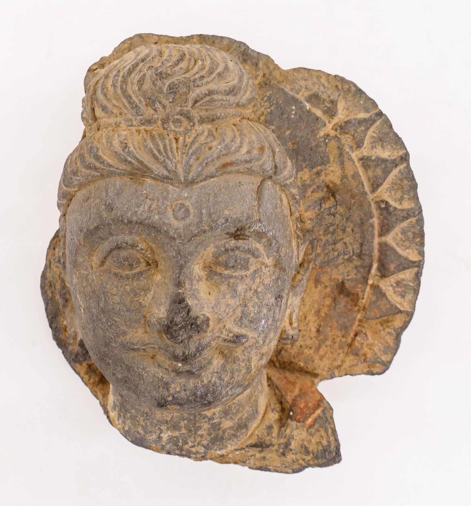 Ancient Gandharan Schist Stone Buddha Head Fragment (1 of 3)