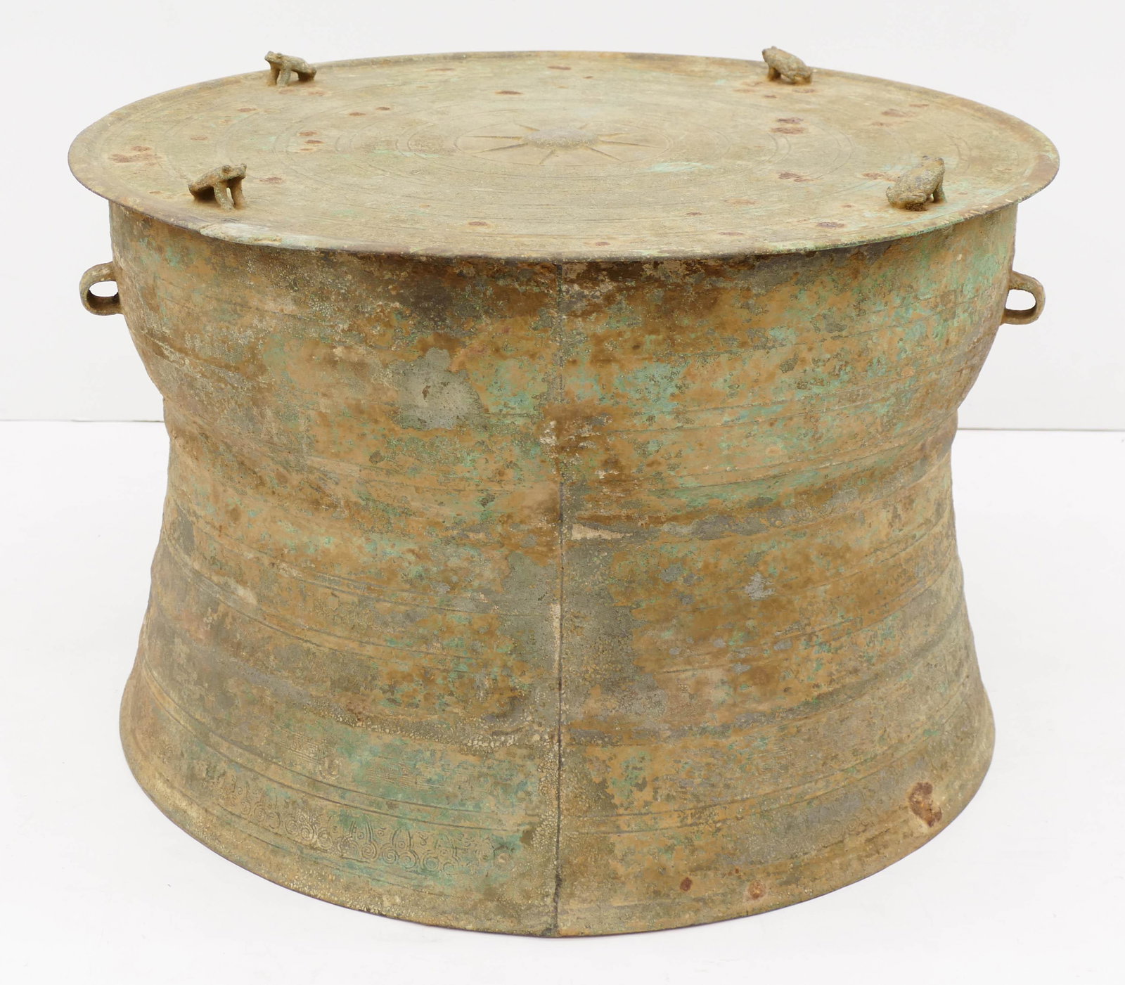 Southeast Asian Bronze Rain Drum 15''x24''. A Laotian (1 of 2)