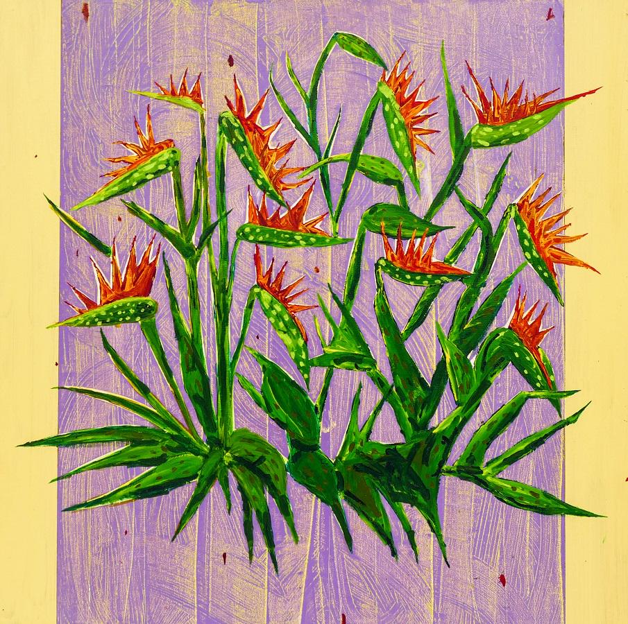 Randy McCoy (20/21st Cent. Washington) ''Paradise: Randy McCoy (20/21st Cent. Washington) ''Paradise Found'' 2001 Oil on Canvas 24''x24''. A colorful contemporary floral still life composition. Signed and titled on verso. Excellent condition.
